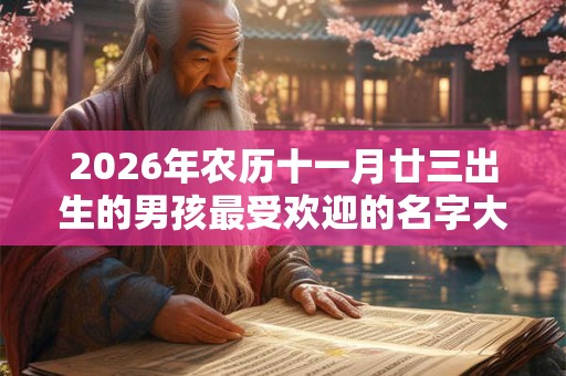 2026年农历十一月廿三出生的男孩最受欢迎的名字大全