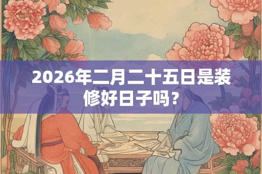 2026年二月二十五日是装修好日子吗？