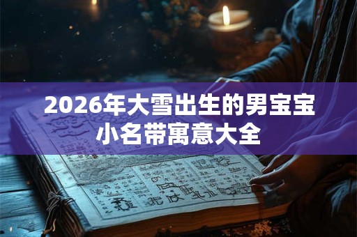 2026年大雪出生的男宝宝小名带寓意大全