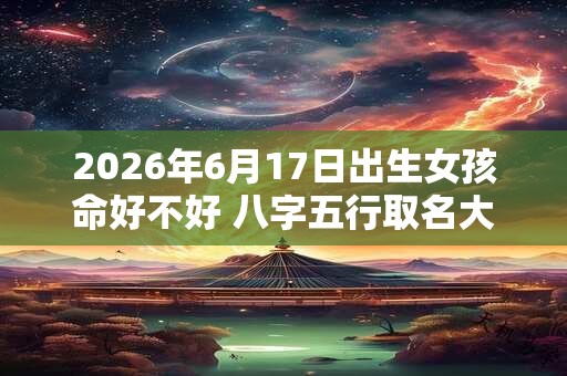 2026年6月17日出生女孩命好不好 八字五行取名大全 2026年6月17日出生女孩命好不好 八字五行取名大全
