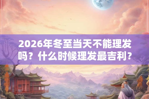 2026年冬至当天不能理发吗？什么时候理发最吉利？