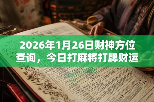 2026年1月26日财神方位查询，今日打麻将打牌财运方位