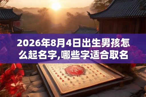 2026年8月4日出生男孩怎么起名字,哪些字适合取名
