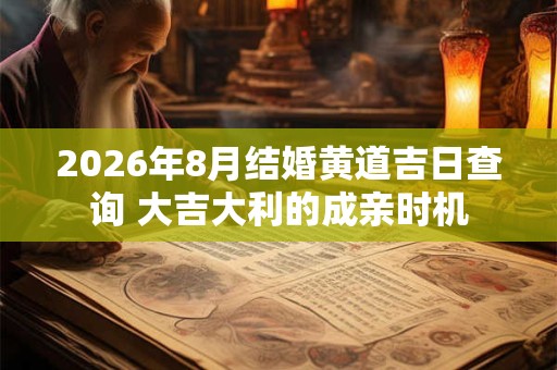 2026年8月结婚黄道吉日查询 大吉大利的成亲时机