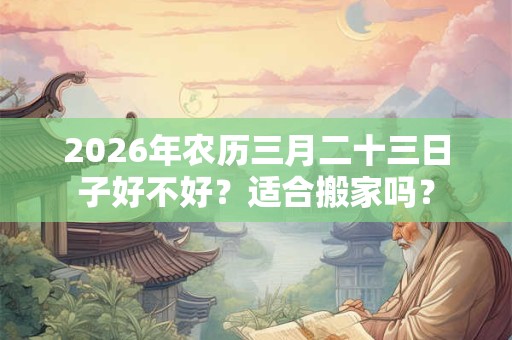2026年农历三月二十三日子好不好？适合搬家吗？