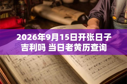 2026年9月15日开张日子吉利吗 当日老黄历查询 2026年9月15日开张日子吉利吗 当日老黄历查询