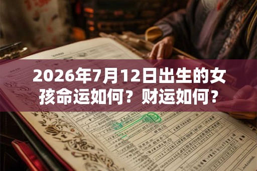 2026年7月12日出生的女孩命运如何？财运如何？