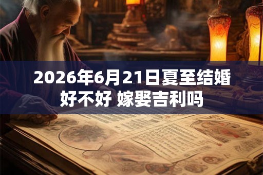 2026年6月21日夏至结婚好不好 嫁娶吉利吗
