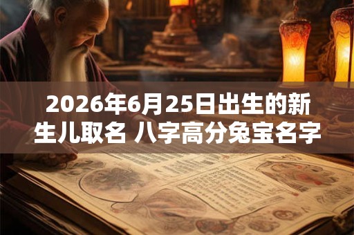 2026年6月25日出生的新生儿取名 八字高分兔宝名字 2026年6月25日出生的新生儿取名 八字高分兔宝名字