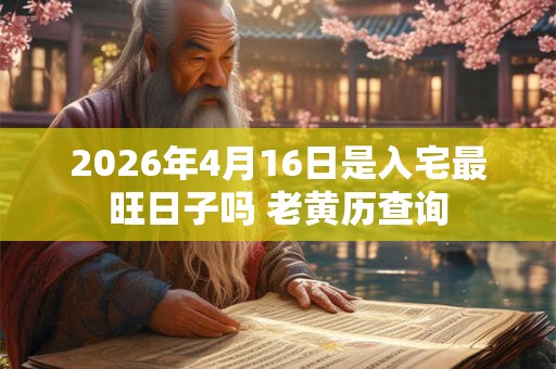2026年4月16日是入宅最旺日子吗 老黄历查询 2026年4月16日是入宅最旺日子吗 老黄历查询