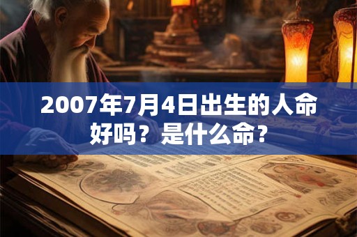 2007年7月4日出生的人命好吗？是什么命？