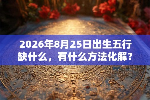 2026年8月25日出生五行缺什么，有什么方法化解？