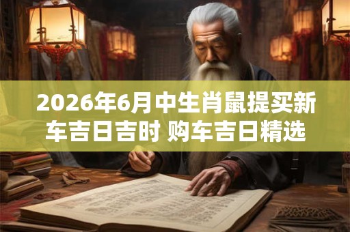 2026年6月中生肖鼠提买新车吉日吉时 购车吉日精选
