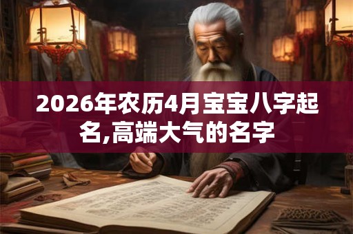 2026年农历4月宝宝八字起名,高端大气的名字