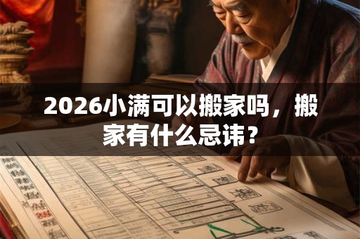 2026小满可以搬家吗，搬家有什么忌讳？