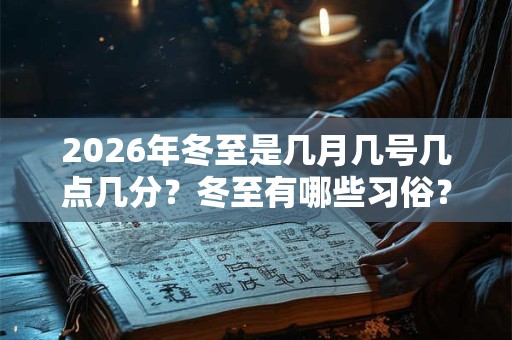 2026年冬至是几月几号几点几分？冬至有哪些习俗？