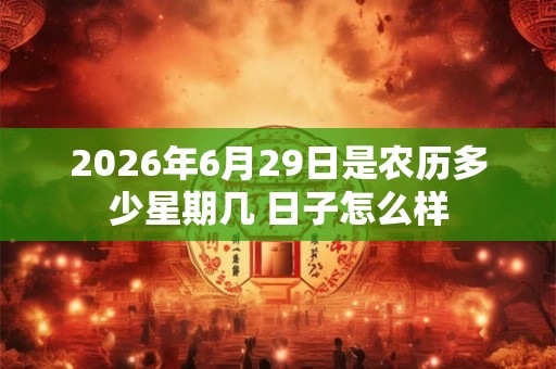 2026年6月29日是农历多少星期几 日子怎么样