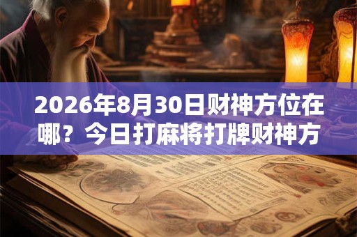 2026年8月30日财神方位在哪？今日打麻将打牌财神方位