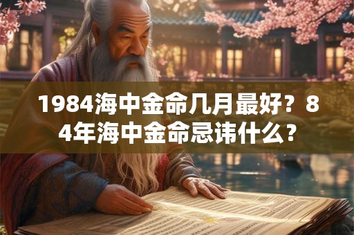 1984海中金命几月最好?84年海中金命忌讳什么? 1984海中金命几月最好?84年海中金命忌讳什么?