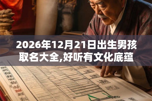 2026年12月21日出生男孩取名大全,好听有文化底蕴的名字