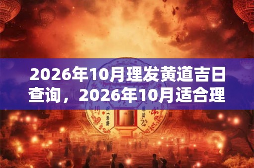 2026年10月理发黄道吉日查询，2026年10月适合理发的好日子