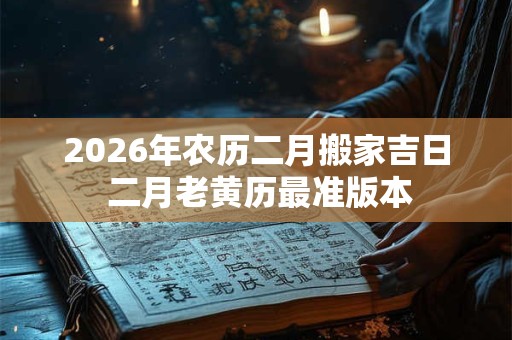 2026年农历二月搬家吉日 二月老黄历最准版本