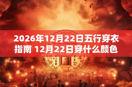 2026年12月22日五行穿衣指南 12月22日穿什么颜色的衣服