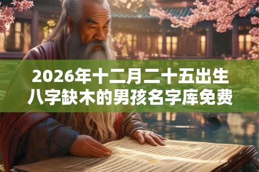 2026年十二月二十五出生八字缺木的男孩名字库免费 2026年十二月二十五出生八字缺木的男孩名字库免费