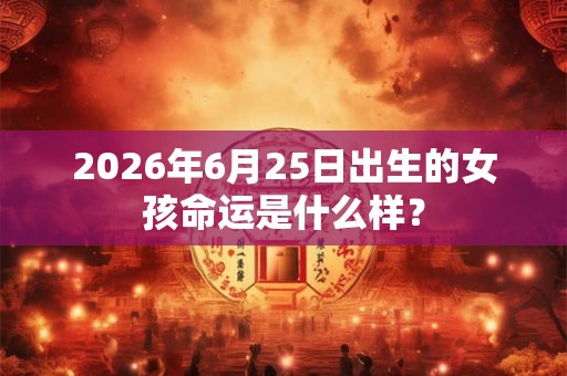 2026年6月25日出生的女孩命运是什么样? 2026年6月25日出生的女孩命运是什么样?