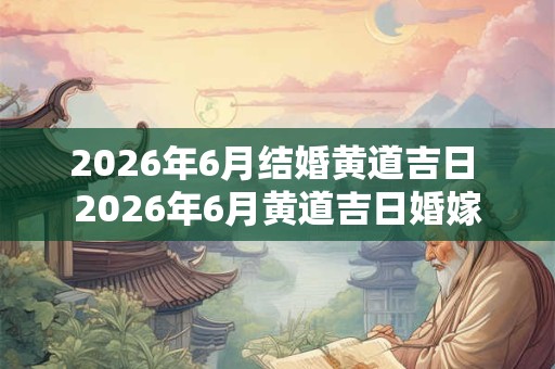 2026年6月结婚黄道吉日 2026年6月黄道吉日婚嫁