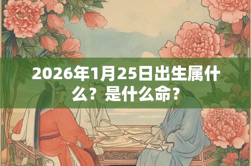 2026年1月25日出生属什么?是什么命? 2026年1月25日出生属什么?是什么命?