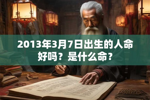 2013年3月7日出生的人命好吗?是什么命? 2013年3月7日出生的人命好吗?是什么命?