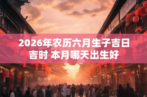 2026年农历六月生子吉日吉时 本月哪天出生好