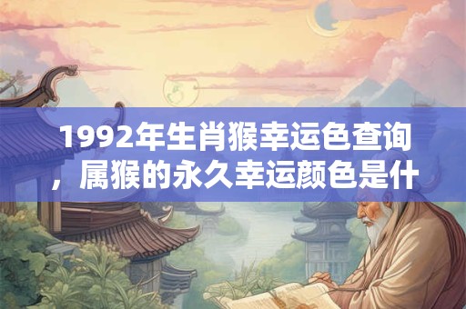 1992年生肖猴幸运色查询，属猴的永久幸运颜色是什么