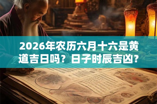 2026年农历六月十六是黄道吉日吗？日子时辰吉凶？