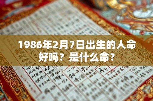 1986年2月7日出生的人命好吗？是什么命？