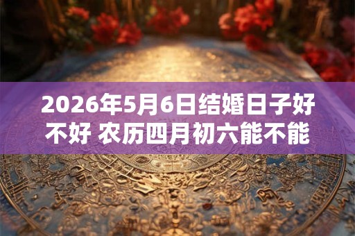 2026年5月6日结婚日子好不好 农历四月初六能不能办酒席