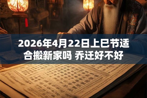 2026年4月22日上巳节适合搬新家吗 乔迁好不好 2026年4月22日上巳节适合搬新家吗 乔迁好不好