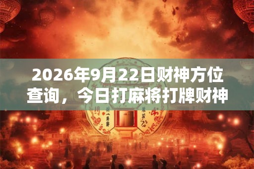 2026年9月22日财神方位查询，今日打麻将打牌财神方位