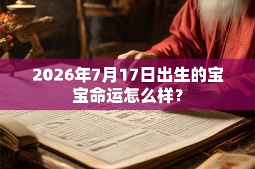 2026年7月17日出生的宝宝命运怎么样? 2026年7月17日出生的宝宝命运怎么样?