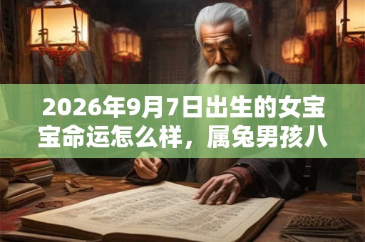2026年9月7日出生的女宝宝命运怎么样,属兔男孩八字五行命运 2026年9月7日出生的女宝宝命运怎么样,属兔男孩八字五行命运