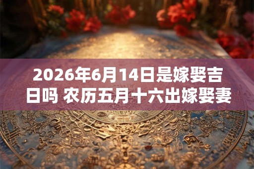 2026年6月14日是嫁娶吉日吗 农历五月十六出嫁娶妻如何 2026年6月14日是嫁娶吉日吗 农历五月十六出嫁娶妻如何