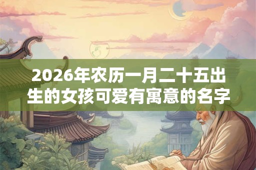 2026年农历一月二十五出生的女孩可爱有寓意的名字推荐