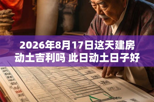 2026年8月17日这天建房动土吉利吗 此日动土日子好吗 2026年8月17日这天建房动土吉利吗 此日动土日子好吗