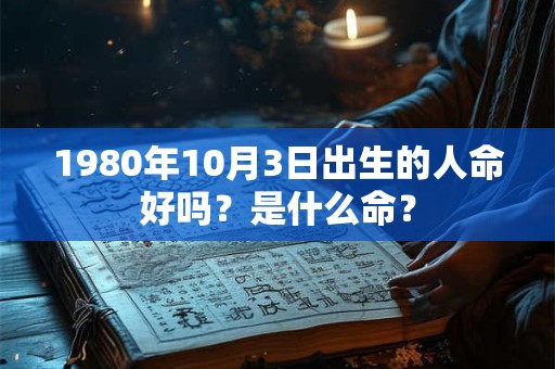 1980年10月3日出生的人命好吗？是什么命？