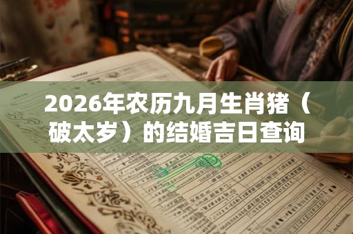 2026年农历九月生肖猪（破太岁）的结婚吉日查询