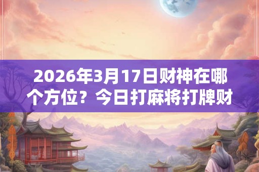2026年3月17日财神在哪个方位?今日打麻将打牌财运方位 2026年3月17日财神在哪个方位?今日打麻将打牌财运方位