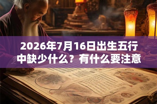 2026年7月16日出生五行中缺少什么?有什么要注意的? 2026年7月16日出生五行中缺少什么?有什么要注意的?
