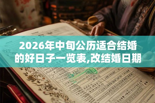 2026年中旬公历适合结婚的好日子一览表,改结婚日期不吉利吗