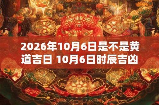 2026年10月6日是不是黄道吉日 10月6日时辰吉凶